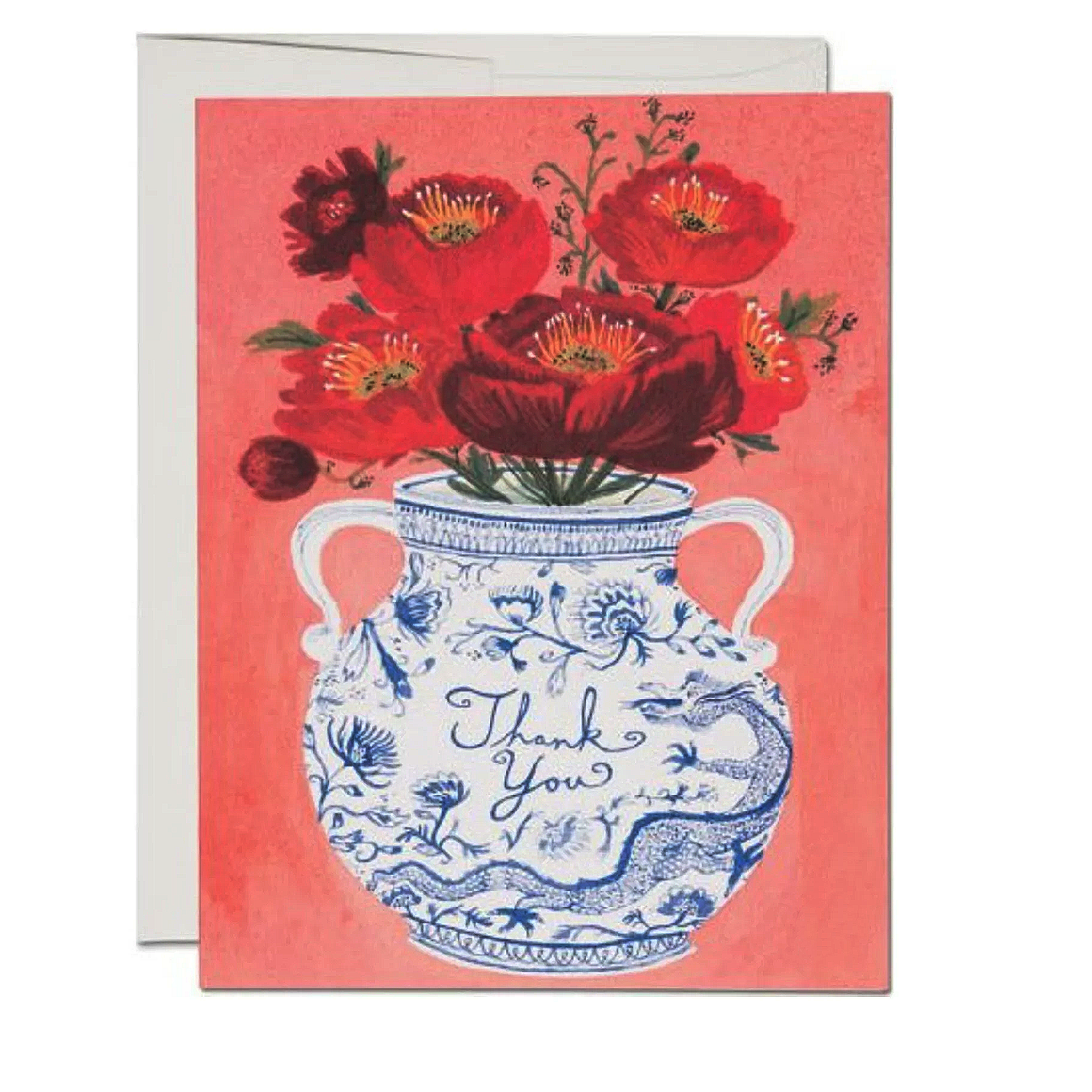 Thank You Vase of Flowers Greeting Card