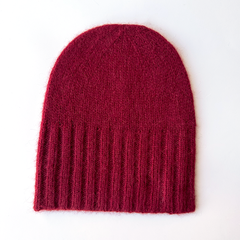 Alpaca Hand Knit Flat Hat