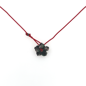 Pointed Shield Talisman Necklace on Red Nylon