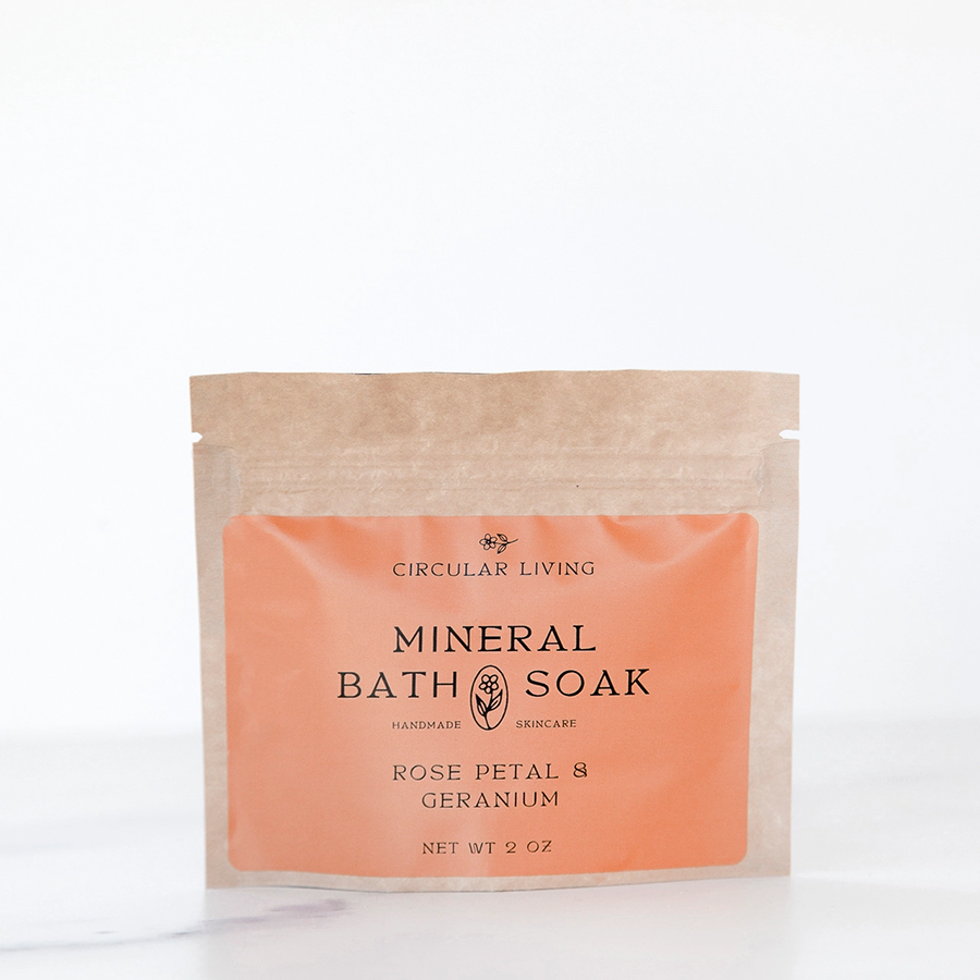 Mineral Bath Soak - Rose Petal + Geranium 2oz