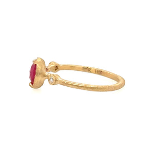 Ruby Pear + Diamond Muguet Ring