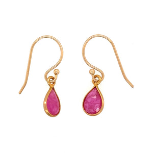 Small Ruby Teardrop Earring