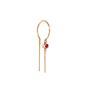 Gold + Ruby Chime Earring
