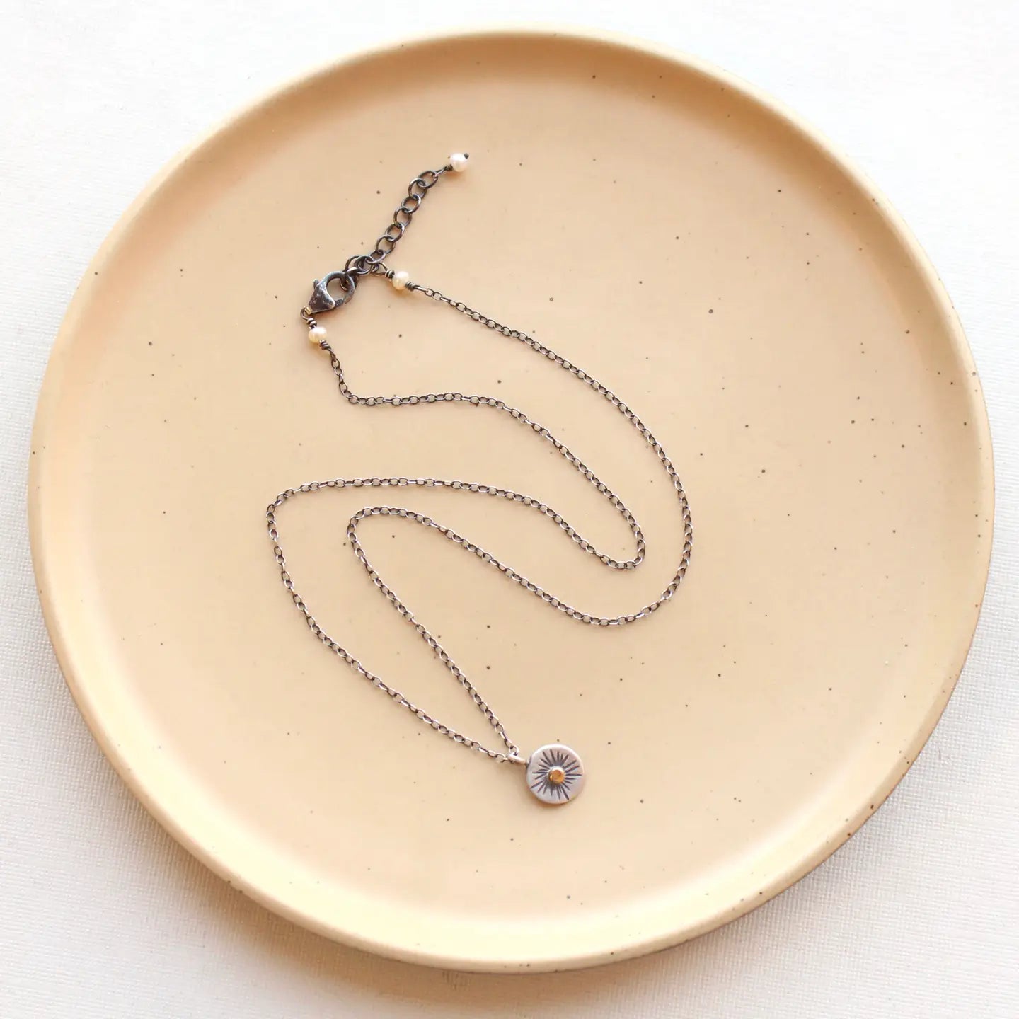 Tiny Rustic Sun Necklace