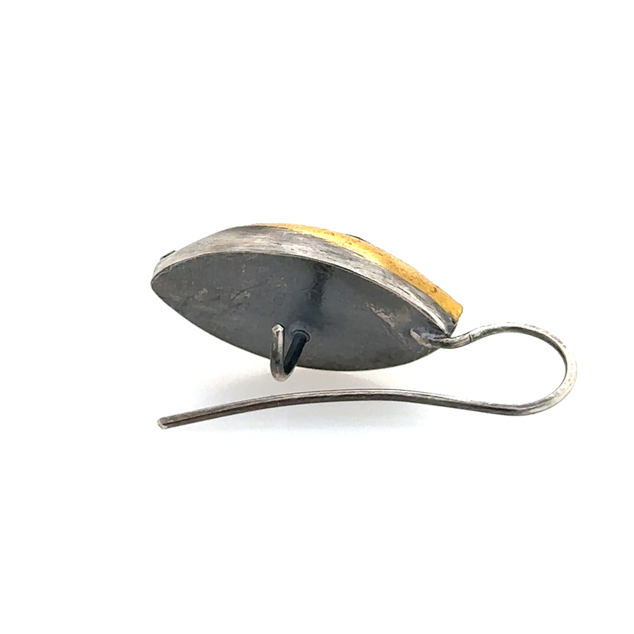 Latching Moss Rutile Navette Keum-Boo Earrings