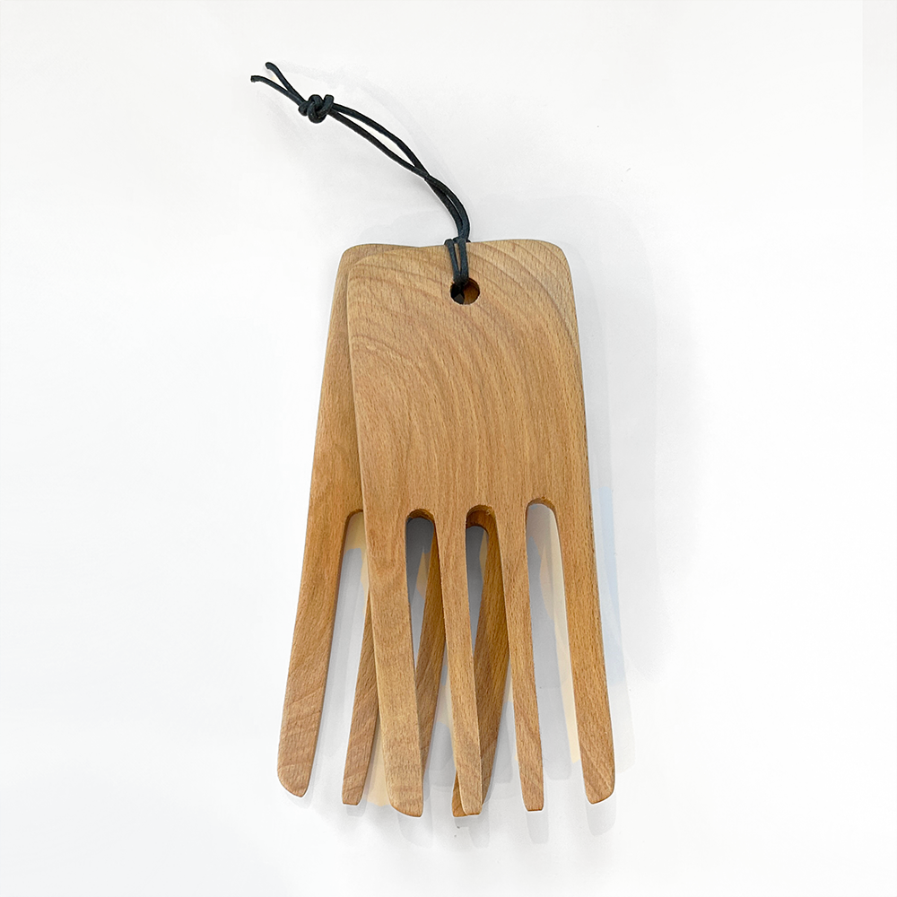 7" Wooden Salad Hands