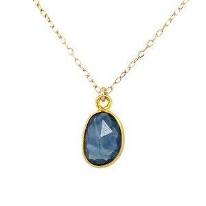 Blue Sapphire Necklace on Fine Chain