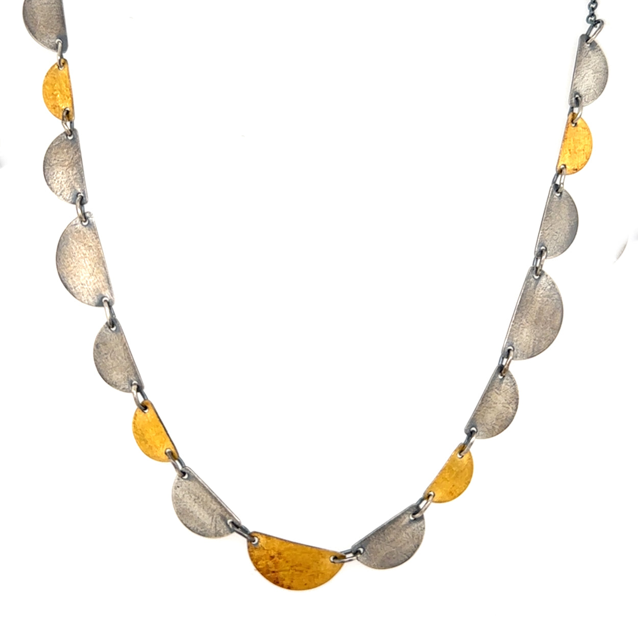 Mixed Metal Scalloped Snippet Necklace