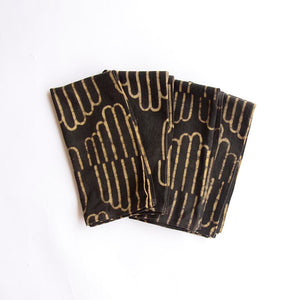 Block Printed Cotton Napkin Set/4 - Silo Black