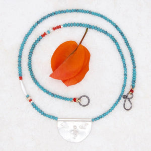 Silver Talisman on Turquoise Necklace