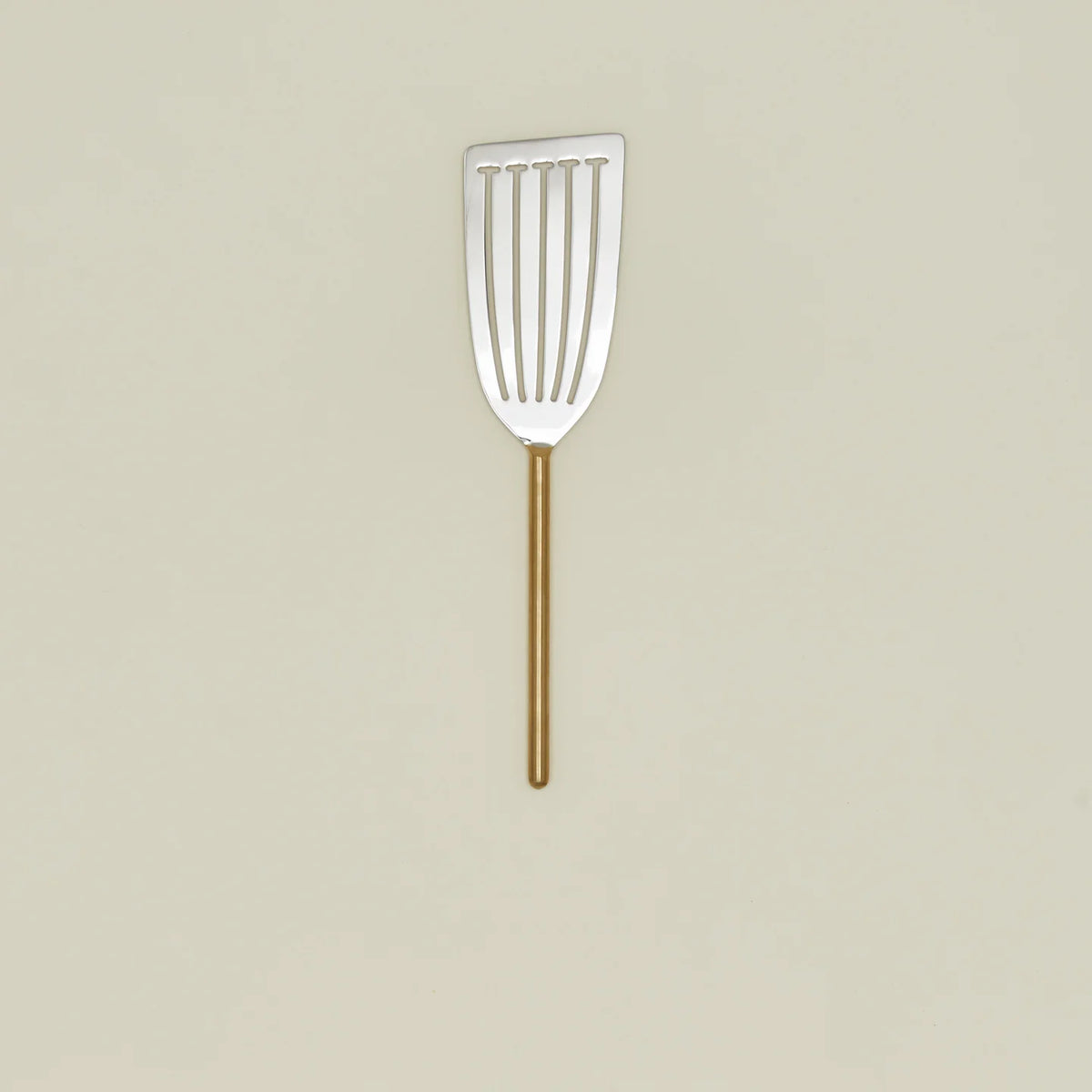 Simple Metal Fish Spatula - Brass Handle