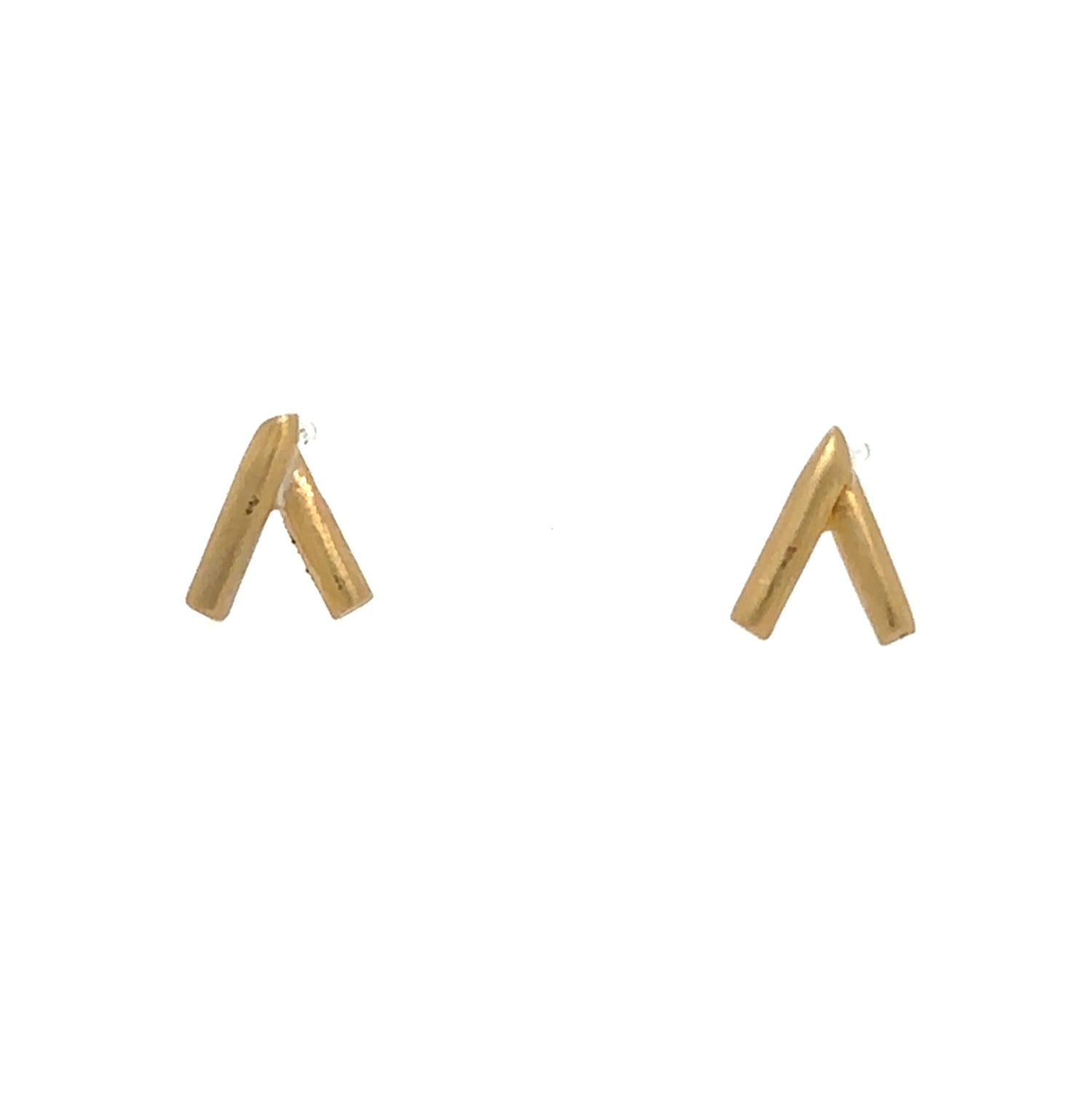 Brass Chevron Studs - Small