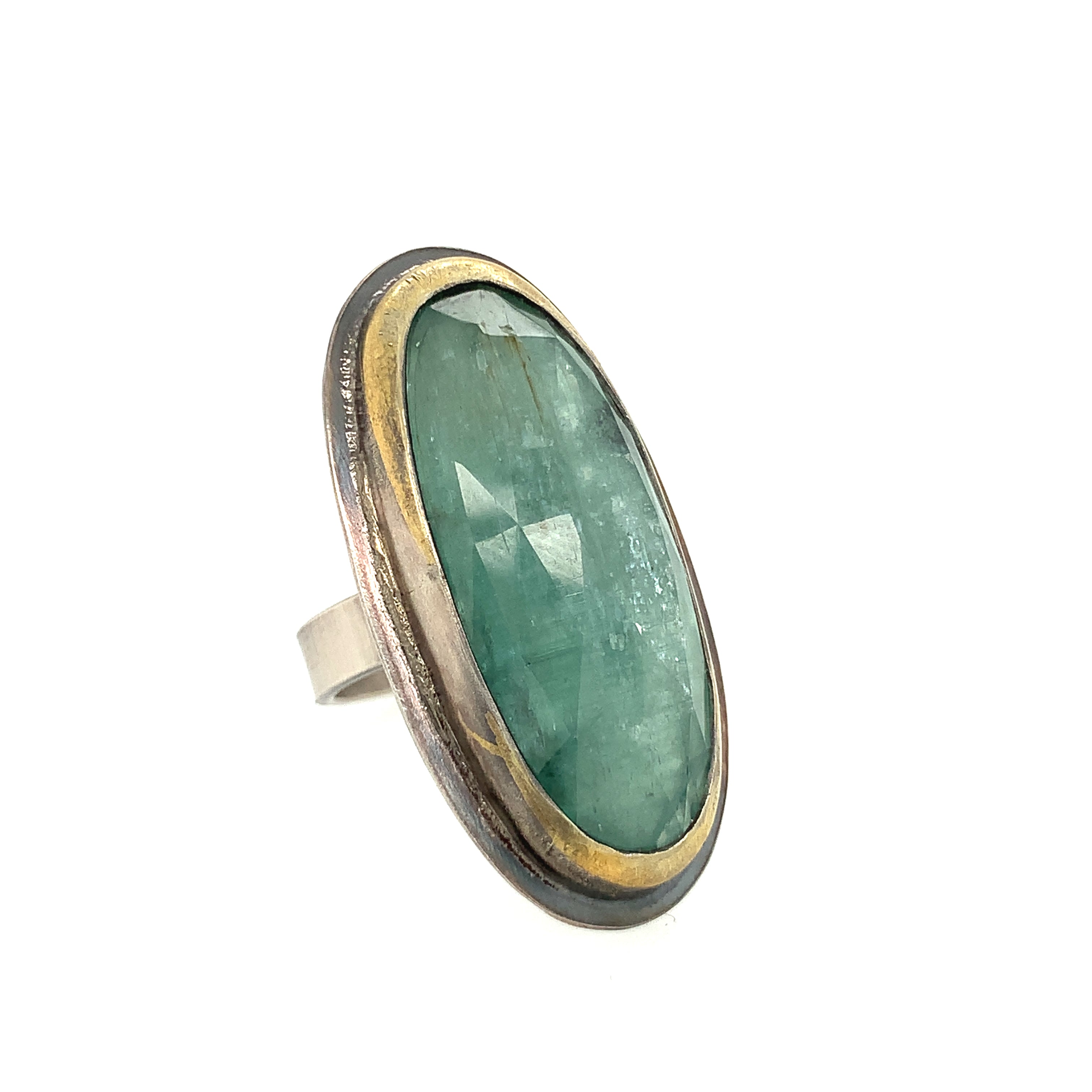 North-South Sky Blue Kyanite Ring (SS/24k)