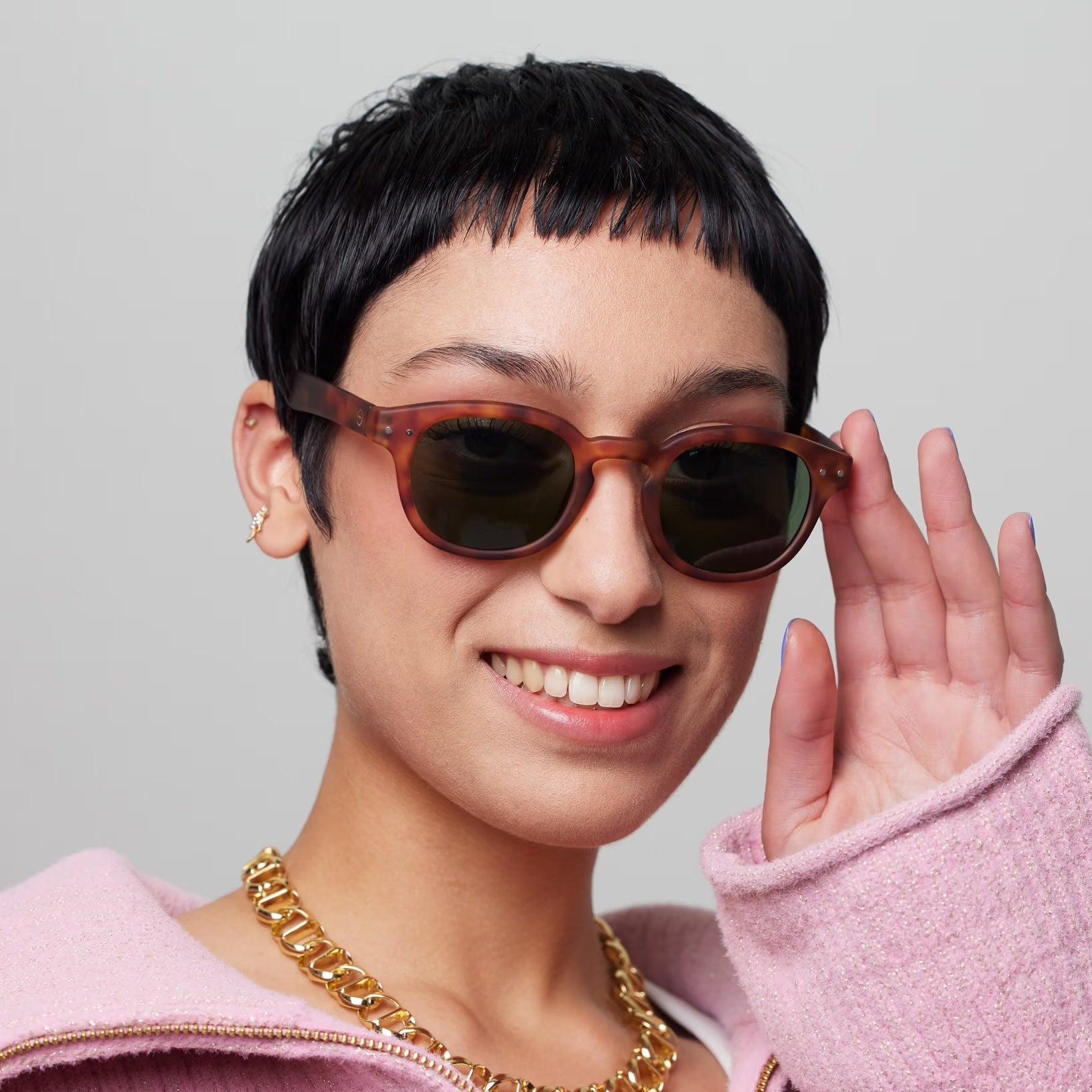 #C Sunglasses - Havane (Green Lenses)