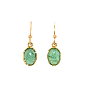 Small Oval Emerald Earrings