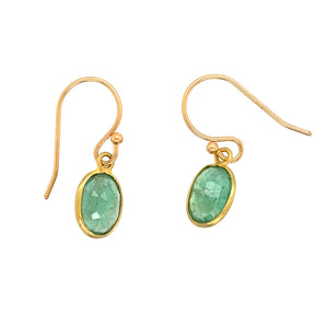 Small Oval Emerald Earrings