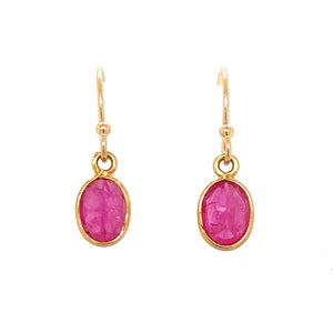 Small Oval Ruby Earring