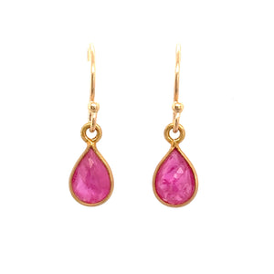 Small Ruby Teardrop Earring