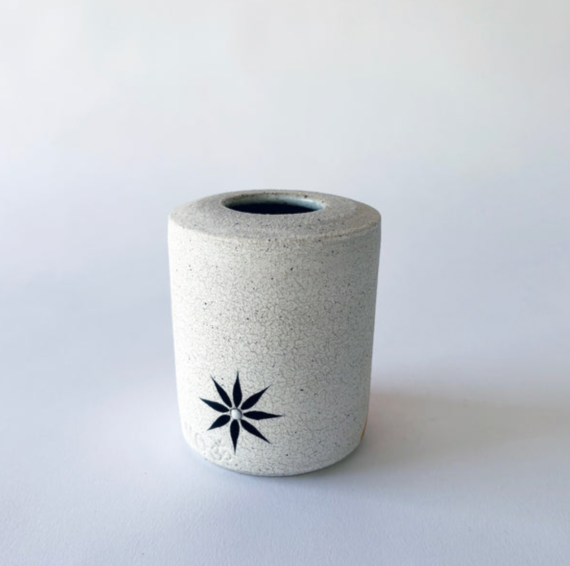 Small Vase: White Star