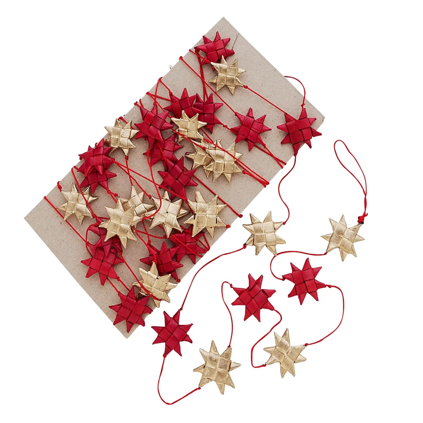 Gold + Red Star Garland
