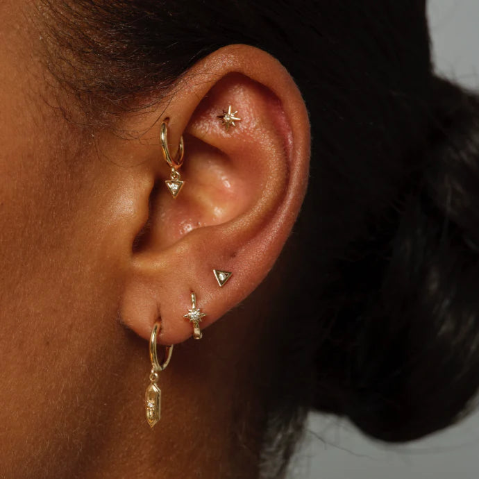 Tiny Milgrain Star Stud - SINGLE