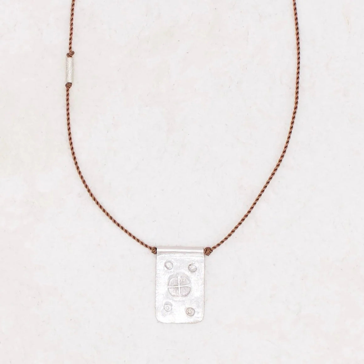 Silver Rectangle Talisman Necklace