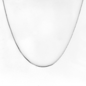 Silver Box Chain Necklace - 18"