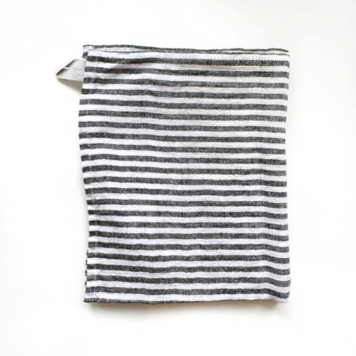 Linen Towel - Grey White Stripe