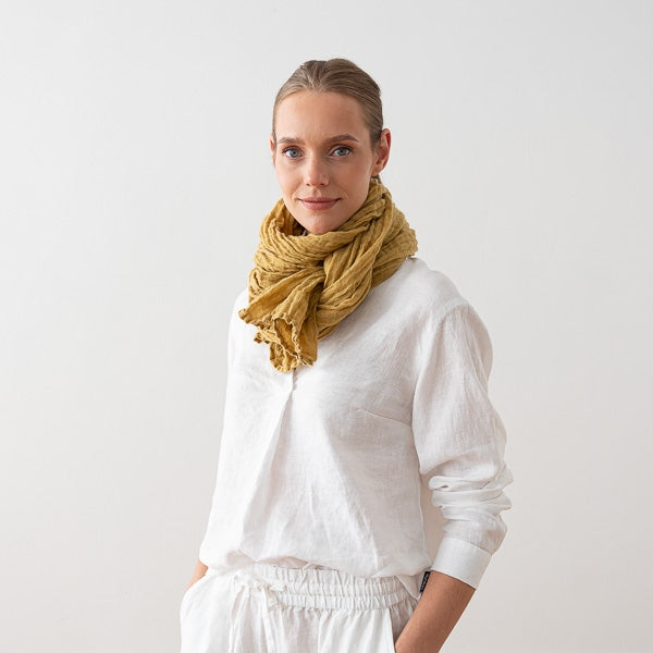 Linen Summer Scarf - Antique Gold