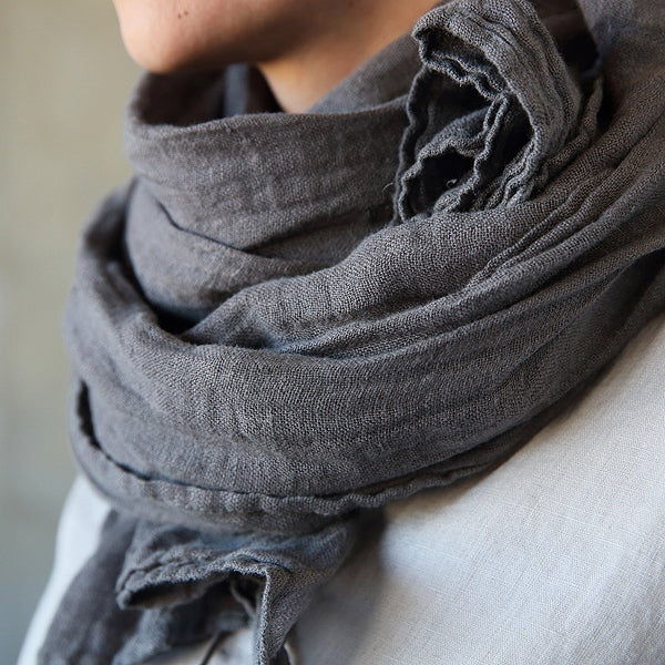 Linen Summer Scarf - Grey