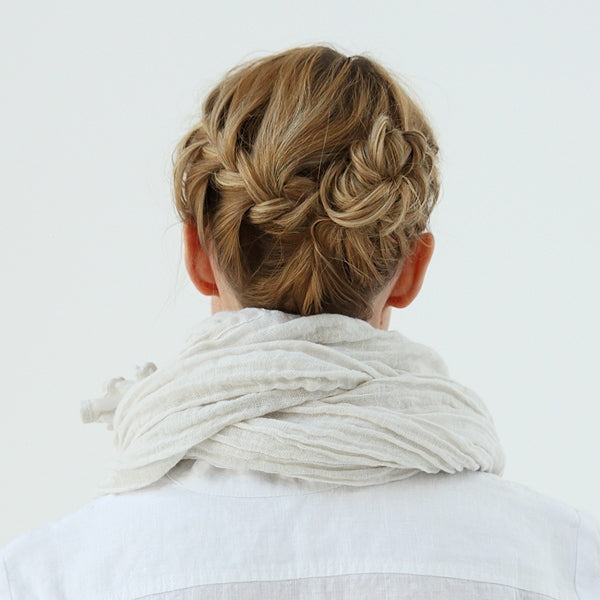 Linen Summer Scarf - Silver White