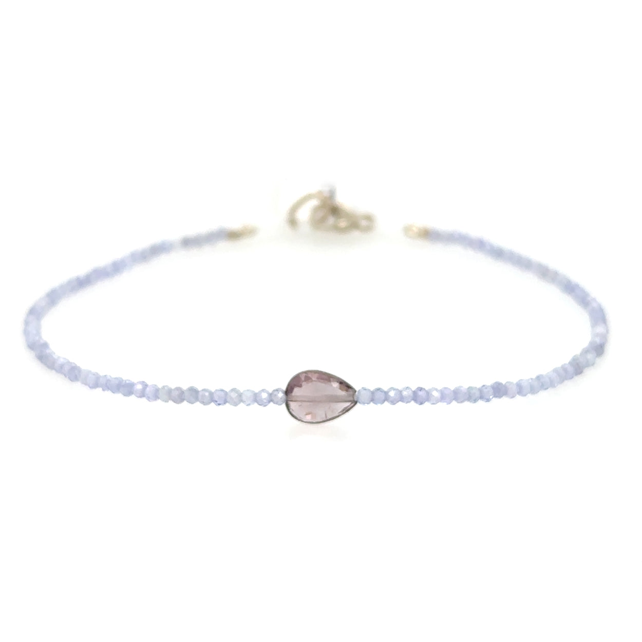 Tanzanite + Mauve Tourmaline Bead Strand Bracelet
