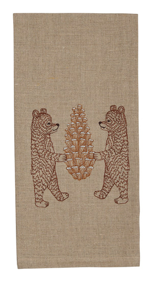 Bears with Pinecone Tea Towel