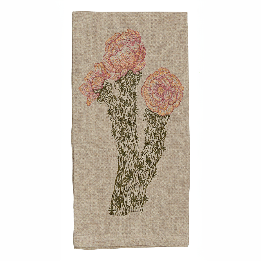 Cholla Cactus Bloom Tea Towel - Thumbnail 2