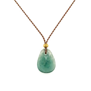 Teal Tourmaline Pear Cord Necklace