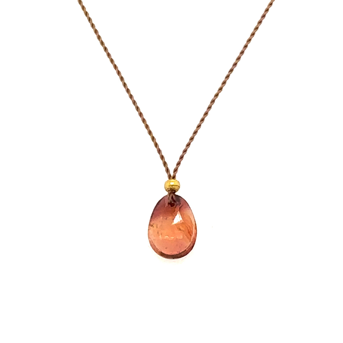 Terracotta Tourmaline Droplet Cord Necklace