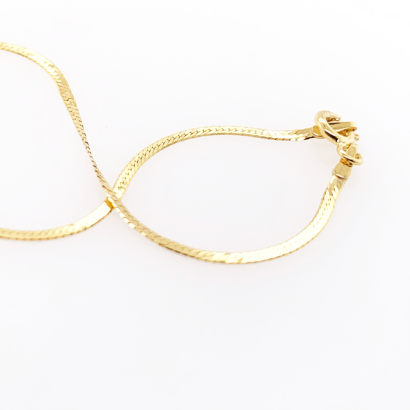 14k Thin Herringbone Bracelet