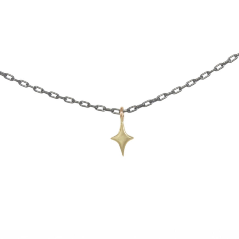 Tiny Mixed Metal Sparkle Necklace