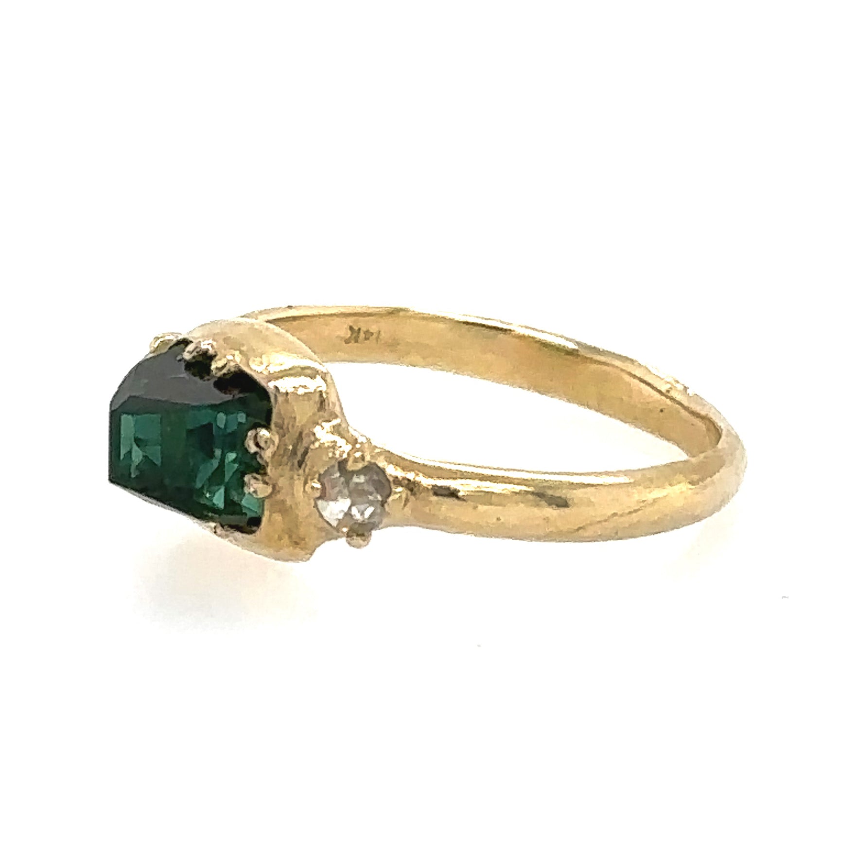 Green Tourmaline + Diamond Aperture Ring