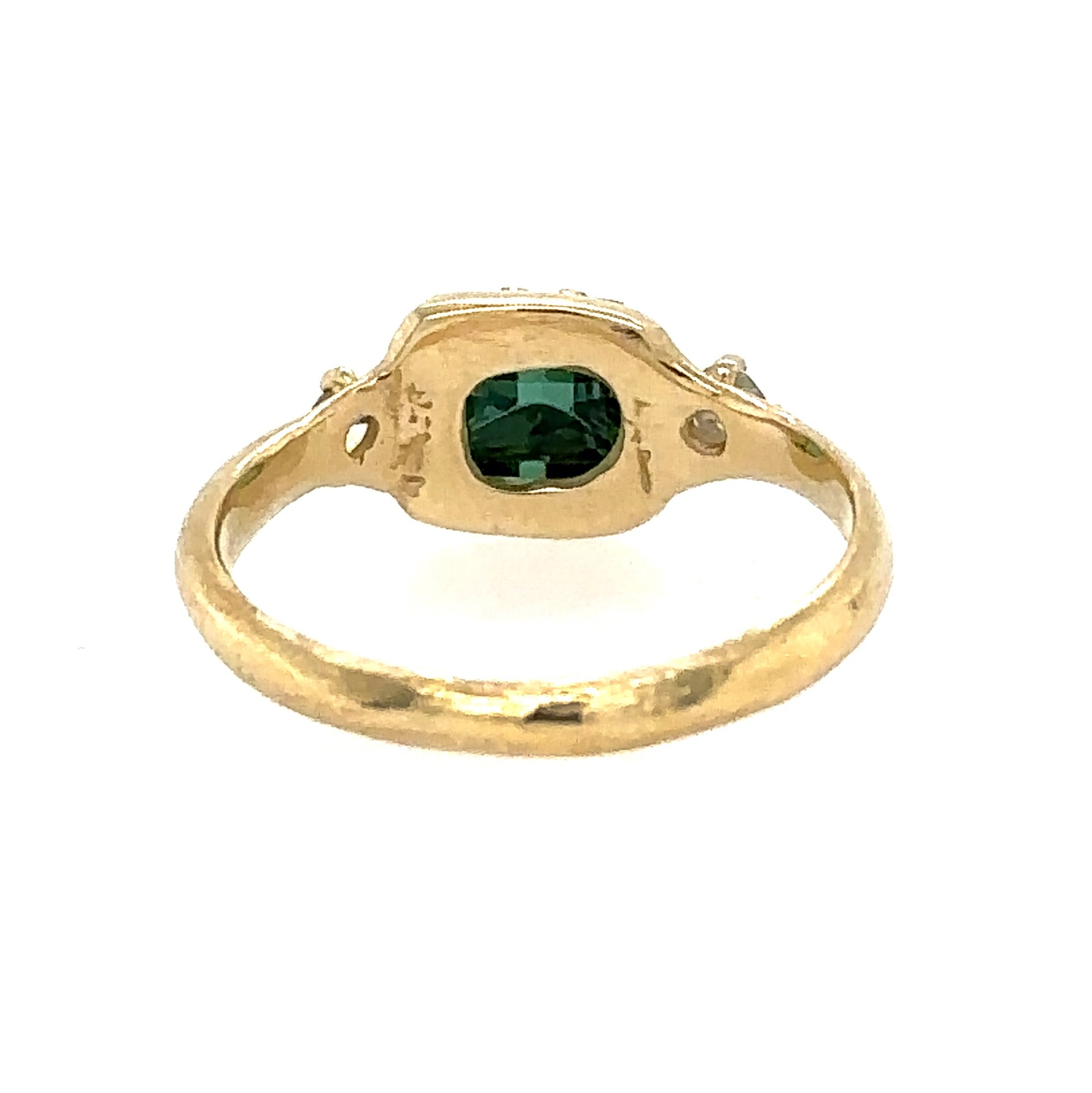 Green Tourmaline + Diamond Aperture Ring