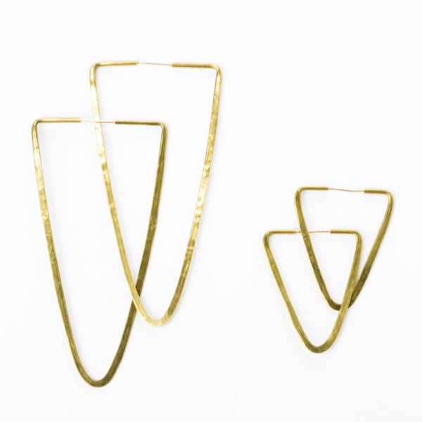 Brass Triangle Hoops - KESTREL