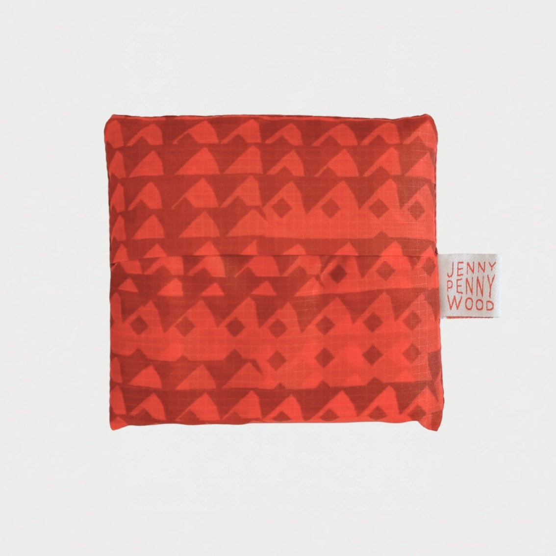 Foldie Tote - Triangles in Coral & Red Gold