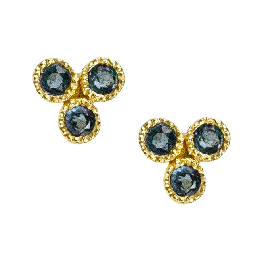 Vermeil Trifecta Gemstone Studs
