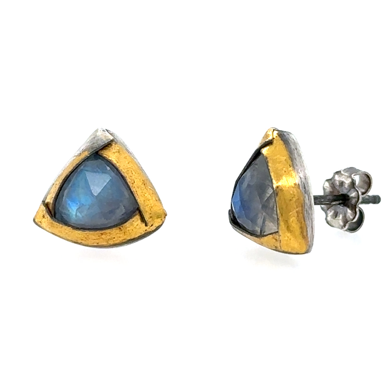 Moonstone Trifold Keum-Boo Studs