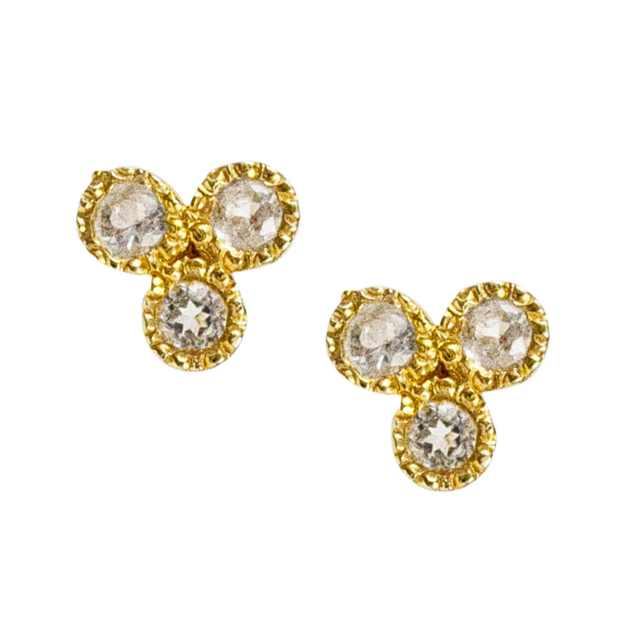 Vermeil Trifecta Gemstone Studs