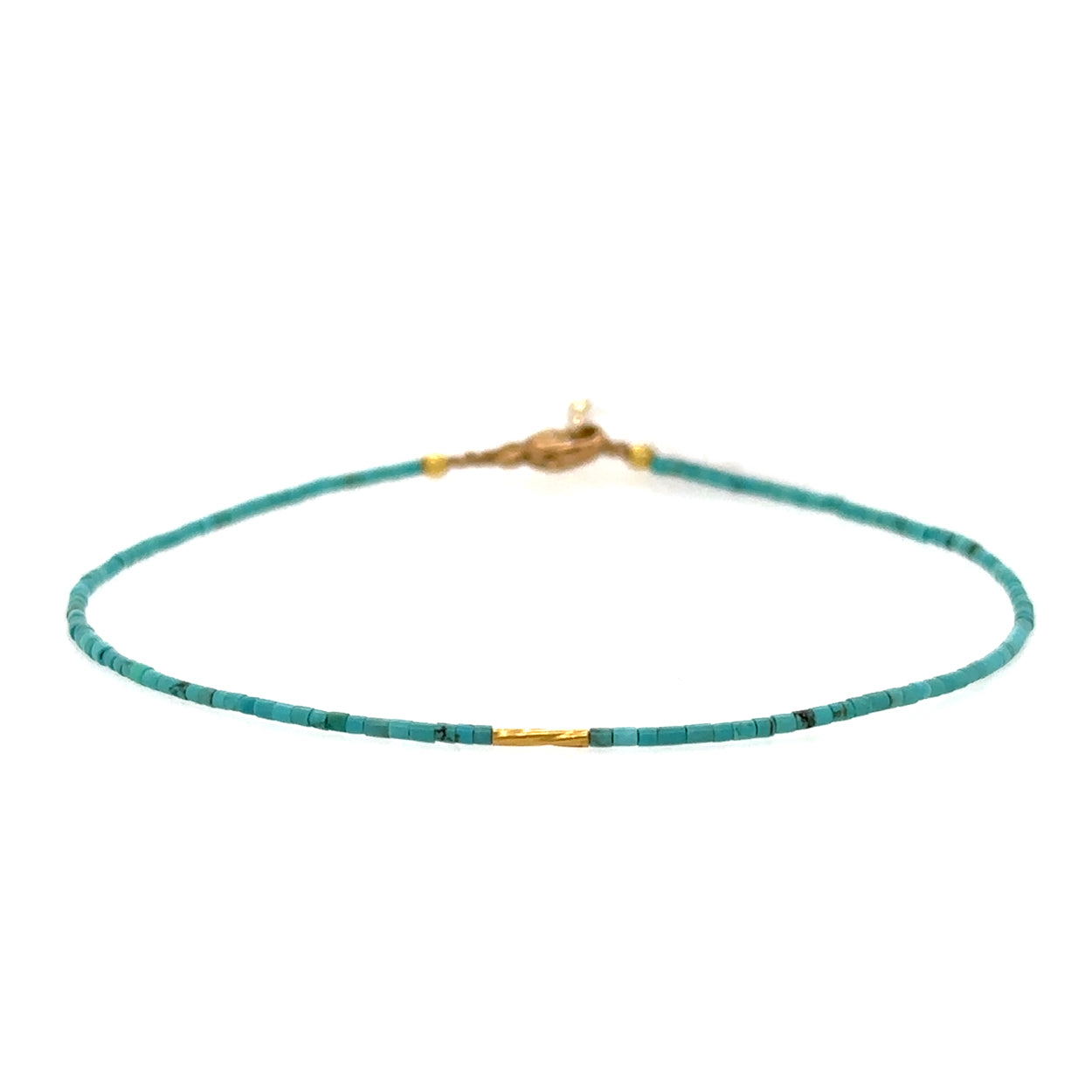 Heishi Turquoise + 23k Twist Strand Bracelet