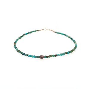 Turquoise + Rustic Diamond Bracelet