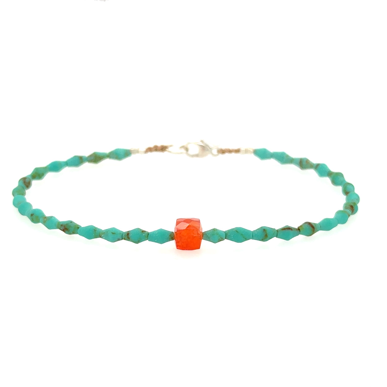 Turquoise + Carnelian Bead Strand Bracelet