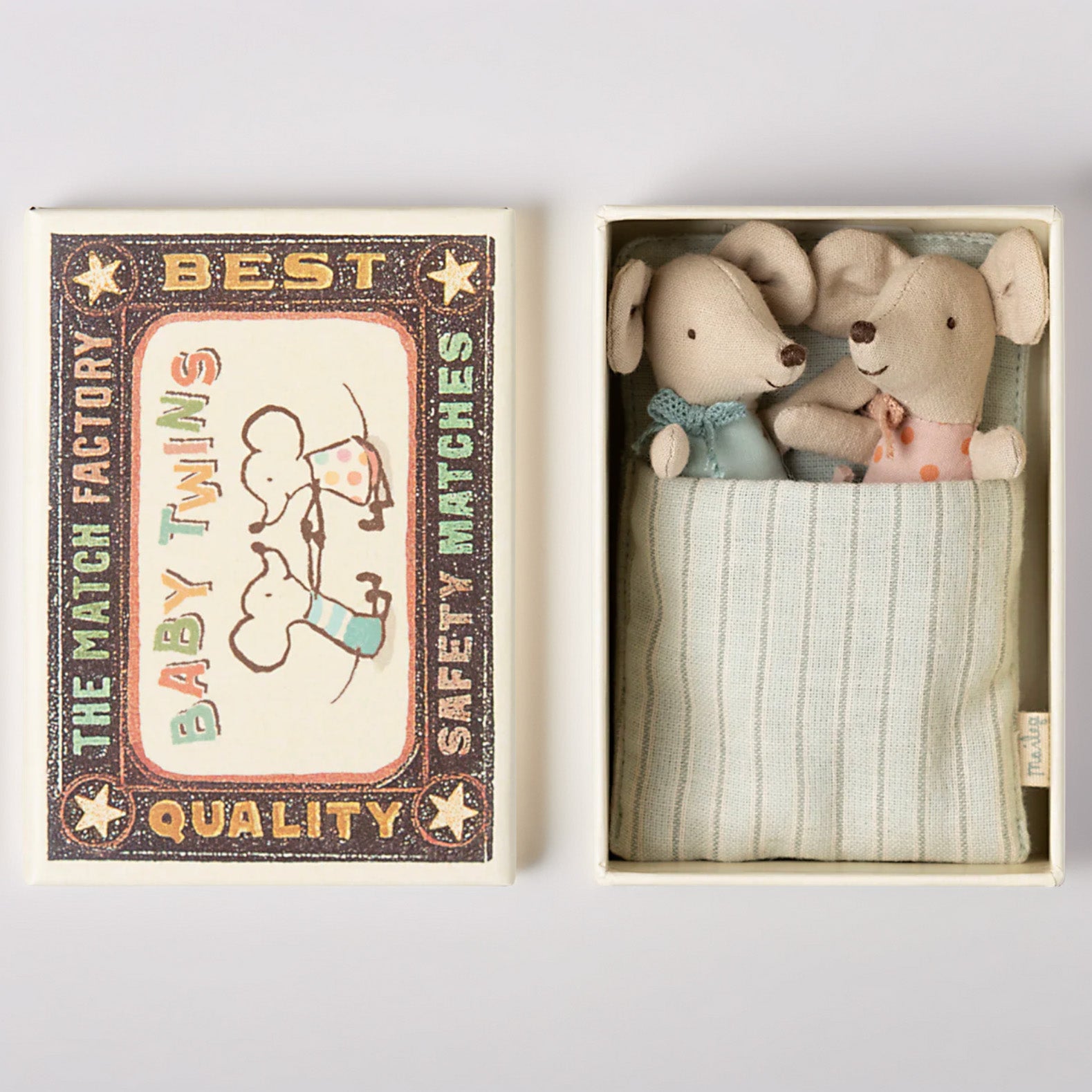 Baby Twins Mice in Matchbox
