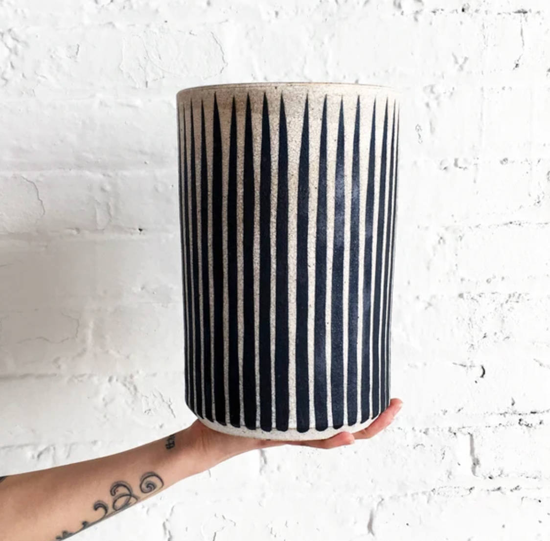 Utility Vessel: Indigo Stripes (Tall)